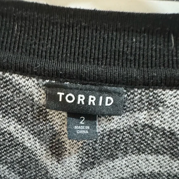 Torrid Black Cardigan with White Web Design - Picture 2 of 5